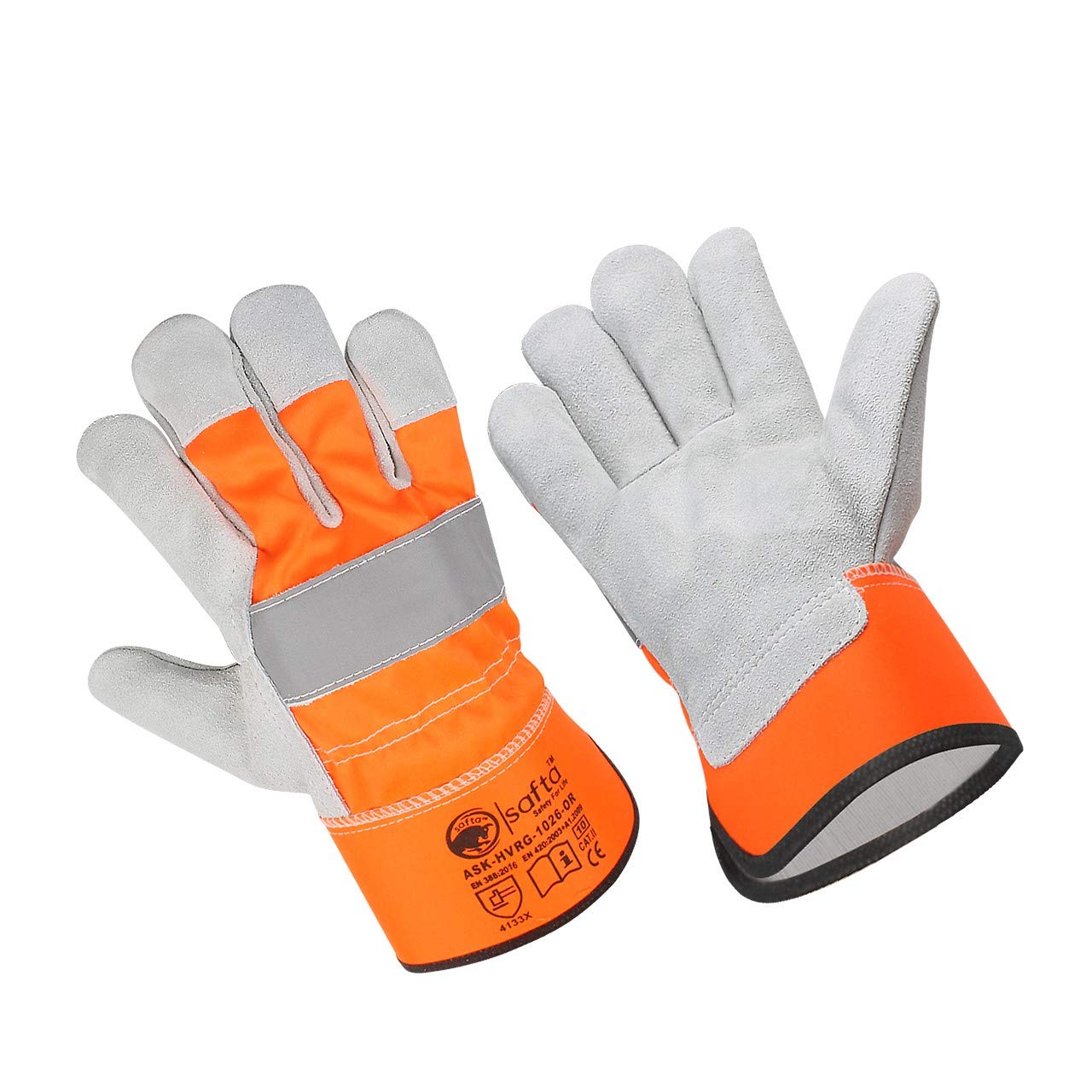 SAFTA Heavy Duty Gardening Gloves Thorn Proof, Gardening Gift for Men & Ladies Gauntlet, Ultimate Protection & Comfort for Gardeners, Gripper, Rigger. (L(09), Green) (High Viz-Orange, X-Large)