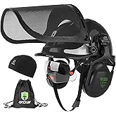 GREEN DEVIL Chainsaw Safety Protective Helmet Forestry Helmet with Build-in Visor Mesh Face Shield Ear Muffs 4 in 1 Ideal for Arborist Tree Work DIY Outdoor Logging Hard hat