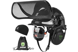 GREEN DEVIL Chainsaw Safety Protective Helmet Forestry Helmet with Build-in Visor Mesh Face Shield Ear Muffs 4 in 1 Ideal for