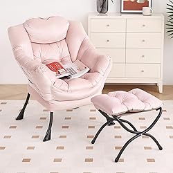 Lazy Chair with Ottoman, Modern Chair with Folding