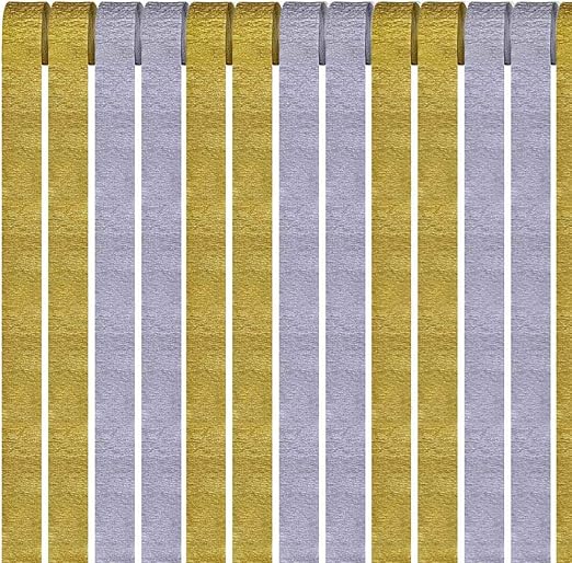 Amazon Com Cc Wonderland Gold And Silver Crepe Paper Streamers
