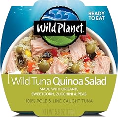 Wild Planet Ready-To-Eat Wild Tuna Quinoa Salad, 5.6 Ounce Can, Pack of 1 | Quinoa Salad with Organic Sweetcorn, Zucchini & P