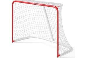 Ace Hockey Metal Street Hockey Goal – 28" x 20" Lightweight Steel Frame with Net – Outdoor Hockey Net for Beginners & Backyard Games – Ball, Roller & DEK Hockey Practice Goal – Easy Assembly
