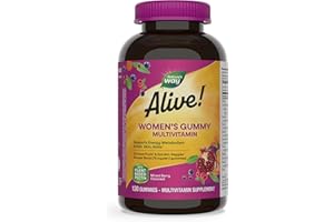 Nature's Way Alive! Women's Daily Gummy Multivitamins, 16 Vitamins & Minerals, Energy Metabolism*, Hair Skin & Nails*, Vegetarian, Mixed Berry Flavored, 130 Gummies (Packaging May Vary)