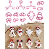 Keoker Halloween Polymer Clay Cutters, 13 Halloween Ghost Clay Earring Cutters for Polymer Clay Jewelry