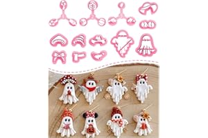 Keoker Halloween Polymer Clay Cutters, 13 Halloween Ghost Clay Earring Cutters for Polymer Clay Jewelry