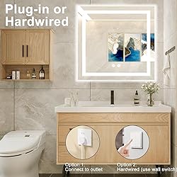 BuLife 28 X 28 Inch Square LED Bathroom Vanity