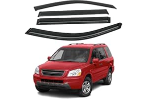 CHYKORLA 4PCS Rain Guards Window Visors Wind Deflector Fits for Honda Pilot 2003-2008, Front & Rear Outside Mount Vent Shade