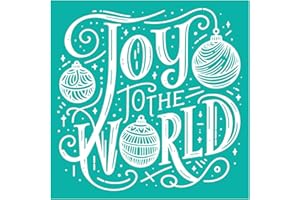 JAJADO Joy to The World Merry Christmas Quote Silk Screen Stencil Christian Christmas Silk Screen Transfer Xmas Winter Mesh Transfers for Holiday Coffee Bar, Indoor Outdoor Home Decor 1pc 8.5x8.5 inch