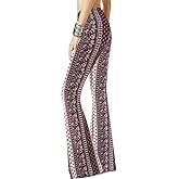WSPLYSPJY Women's Print Stretch Bell Bottom Flare Palazzo Pants Trousers