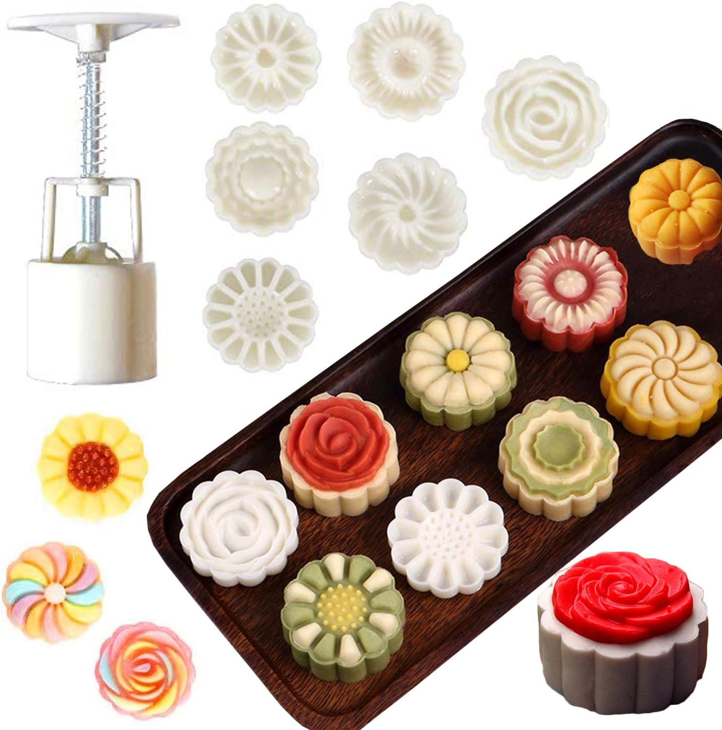 Mooncake Mold DIY Cookie Stamps Mid Autumn Festival Hand Flower