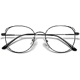 SOJOS Cat Eye Blue Light Blocking Glasses for Woman Hipster Metal Frame Womens Eyeglasses She Young SJ5027