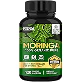 FDNM Moringa Capsules, 120 Organic Moringa Capsules, Supplement for Immune Boosting & Gut Health, Antioxidant-Rich, Moringas Pure Capsule Support for Vitality & Daily Energy, Non-GMO, Gluten-Free