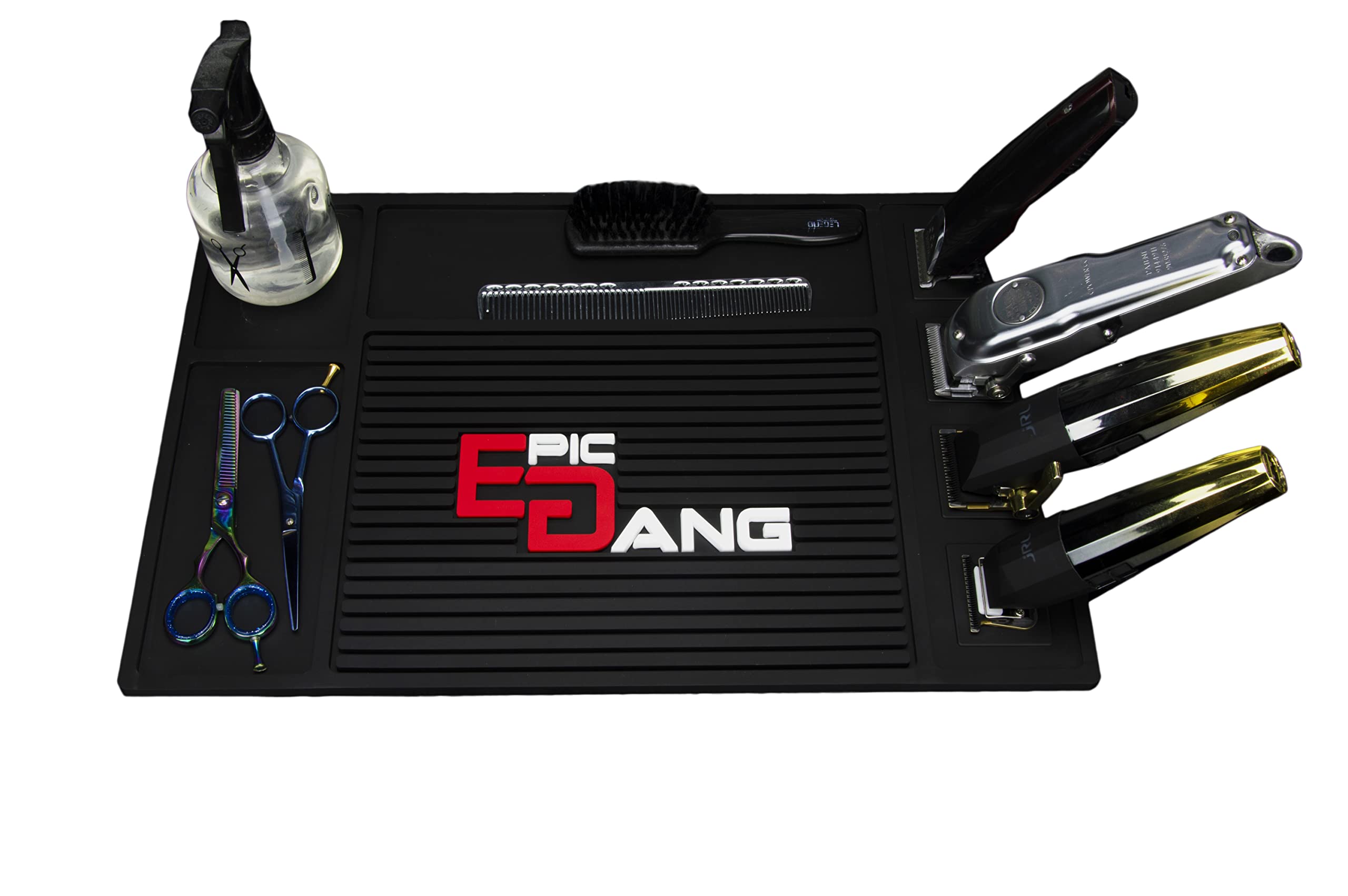 Magnetic Barber Mat For Station, Clipper Organizer Station Mat, Salon Barbershop Work Station Pads, Beauty Salon Tools, Counter mat for Clippers, Anti Slip (Side magnets)