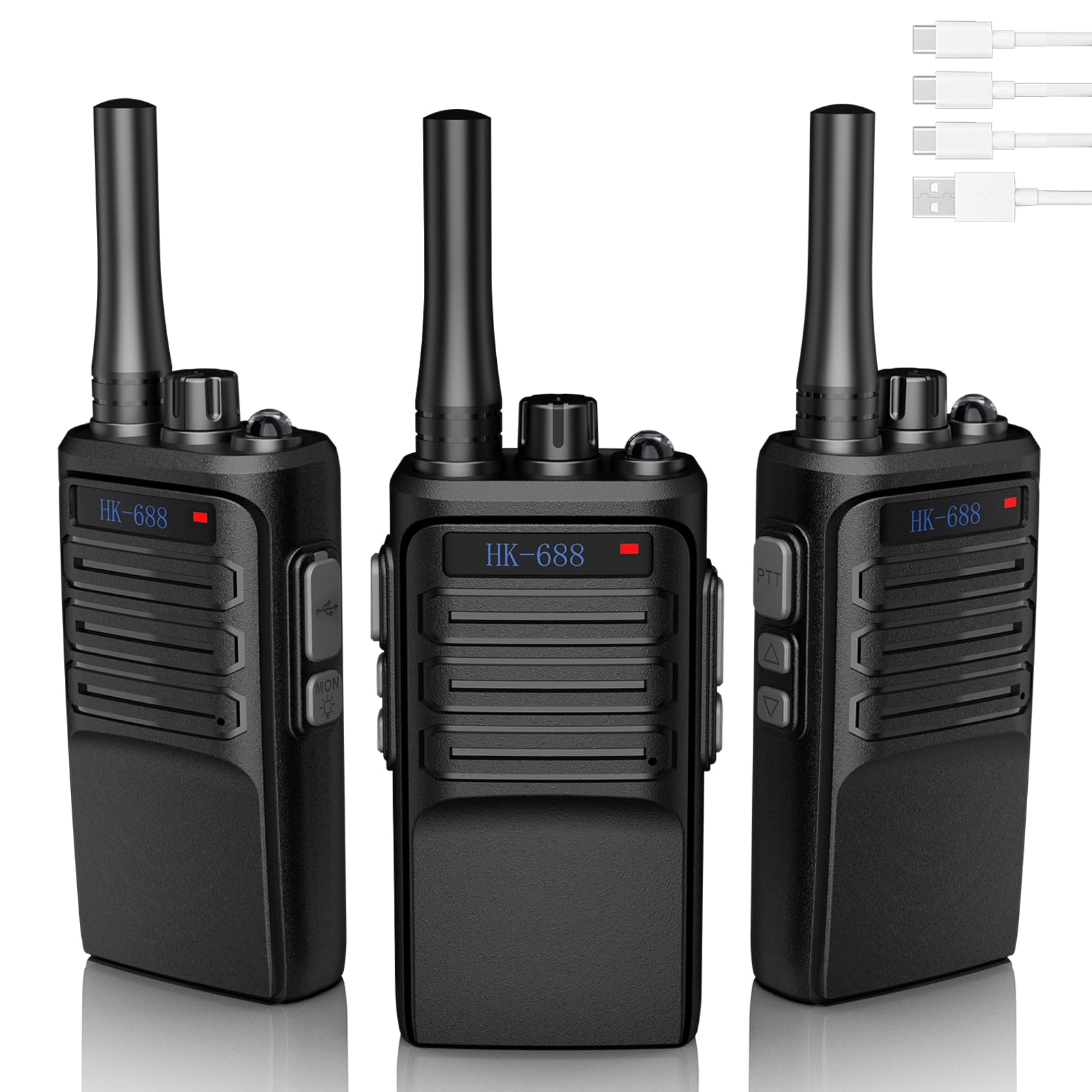 View 1 of **one pc**BUKEWIT Walkie Talkies Long Range 3Pcs,Walkie Talkies for Adults Long Range,Rechargeable Two Way Radio,16 Channels Radios with Type-C Cable,Emergency Radio Camping Accessories for Outdoor,Hiking