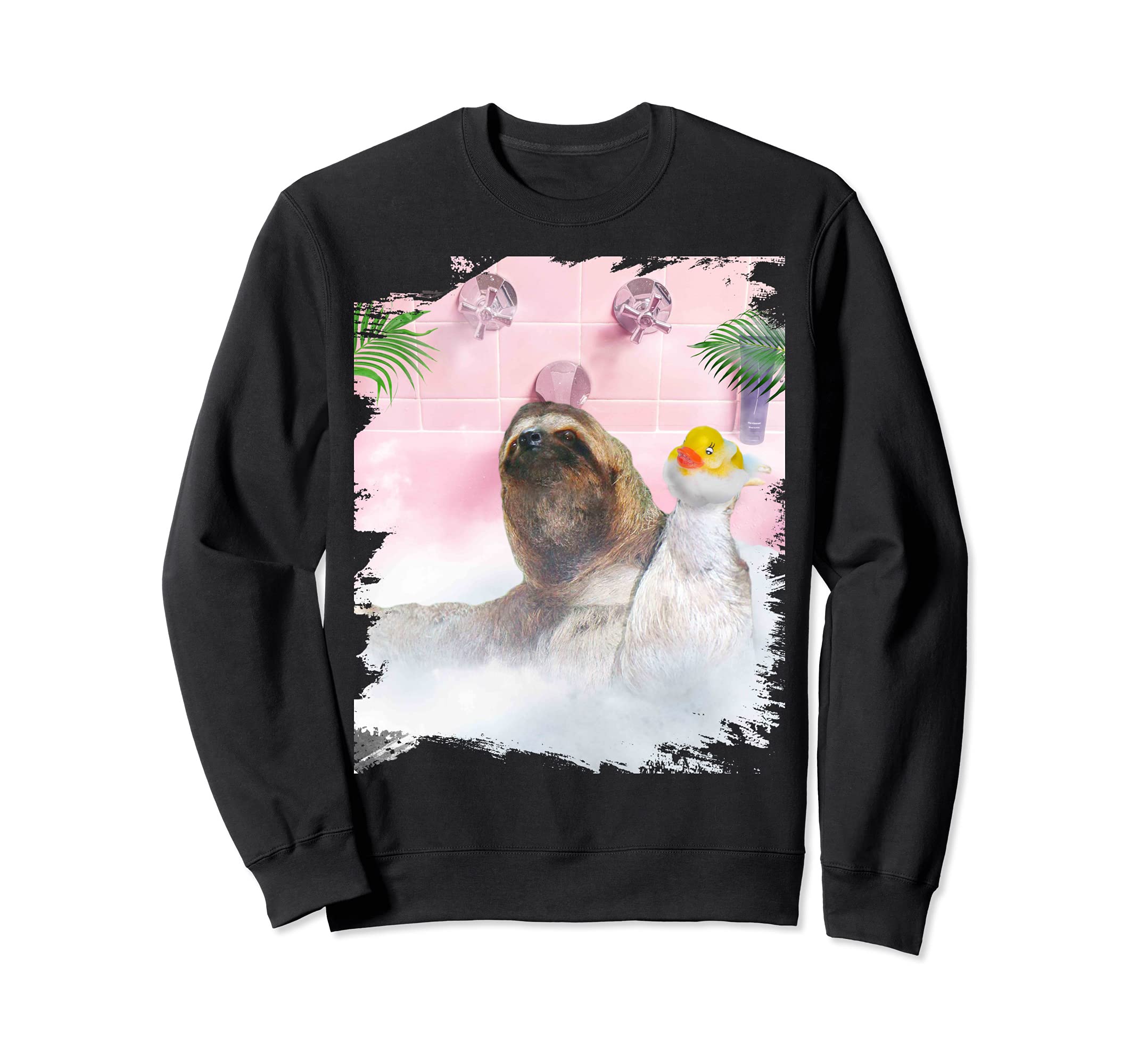 Cute Self-Care Bathing Sloth Palm Bath Sweatshirt