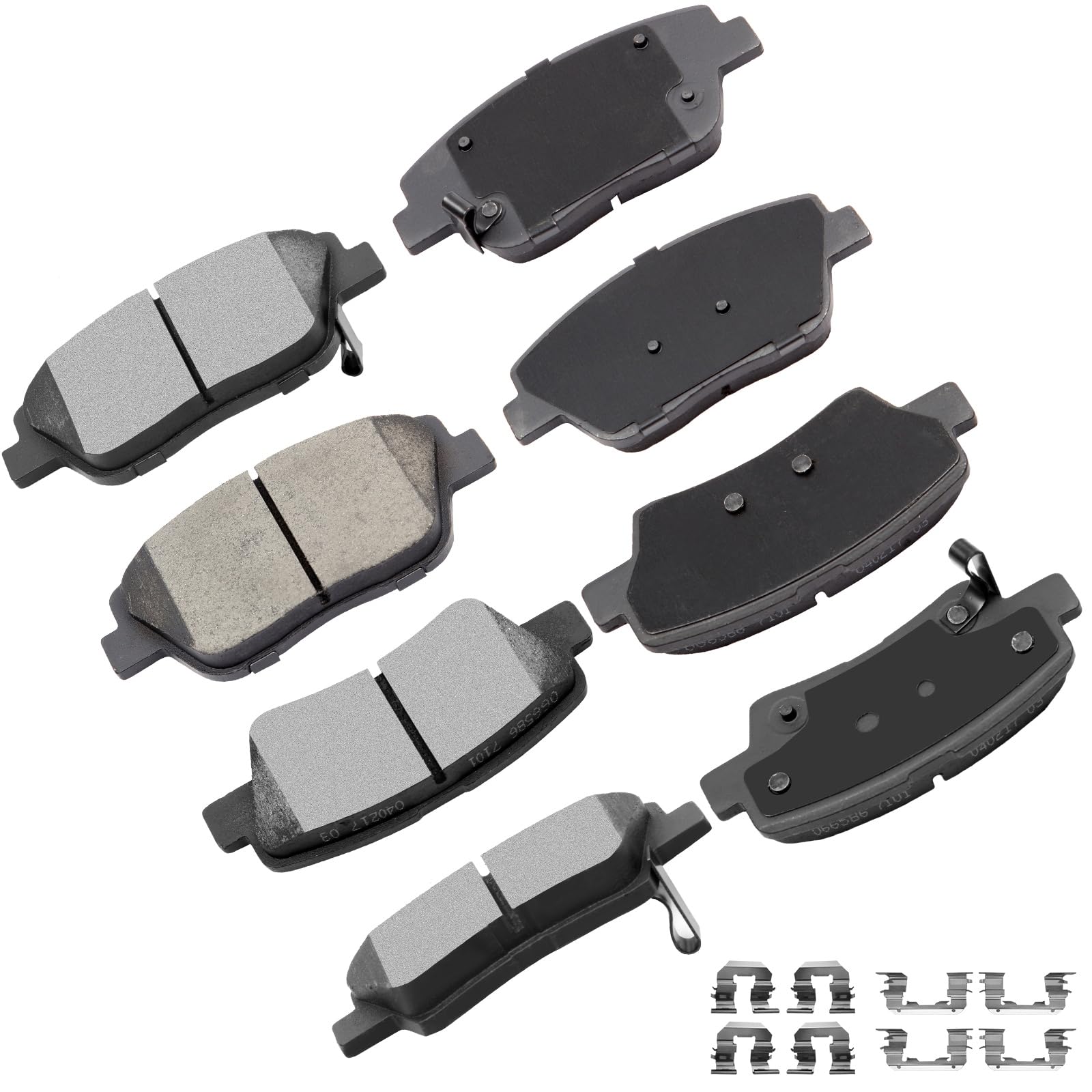 cciyu D1444 D1445 8pcs Front & Rear Ceramic Brake