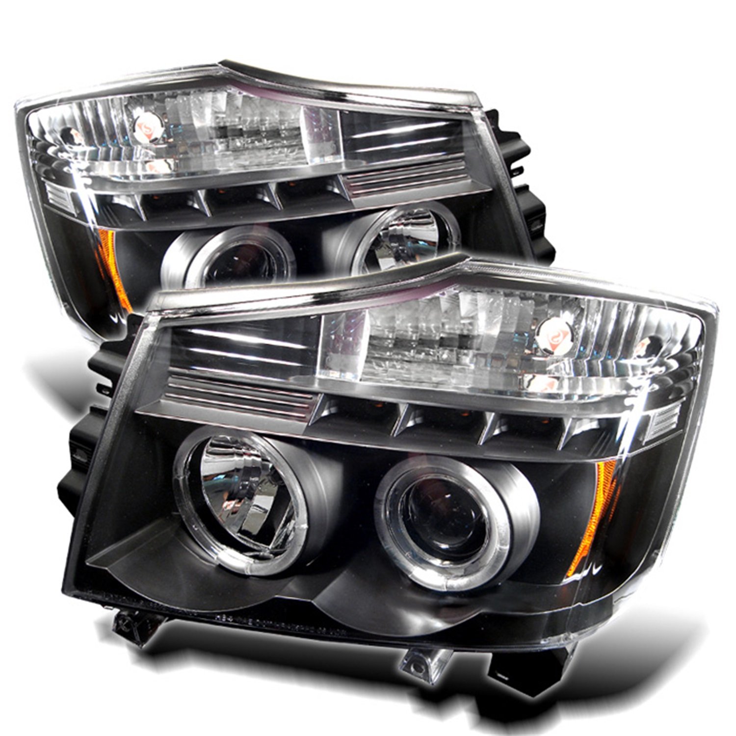 Amazon.com: Spyder Auto Nissan Titan/Nissan Armada Black Halogen LED  Projector Headlight: Automotive