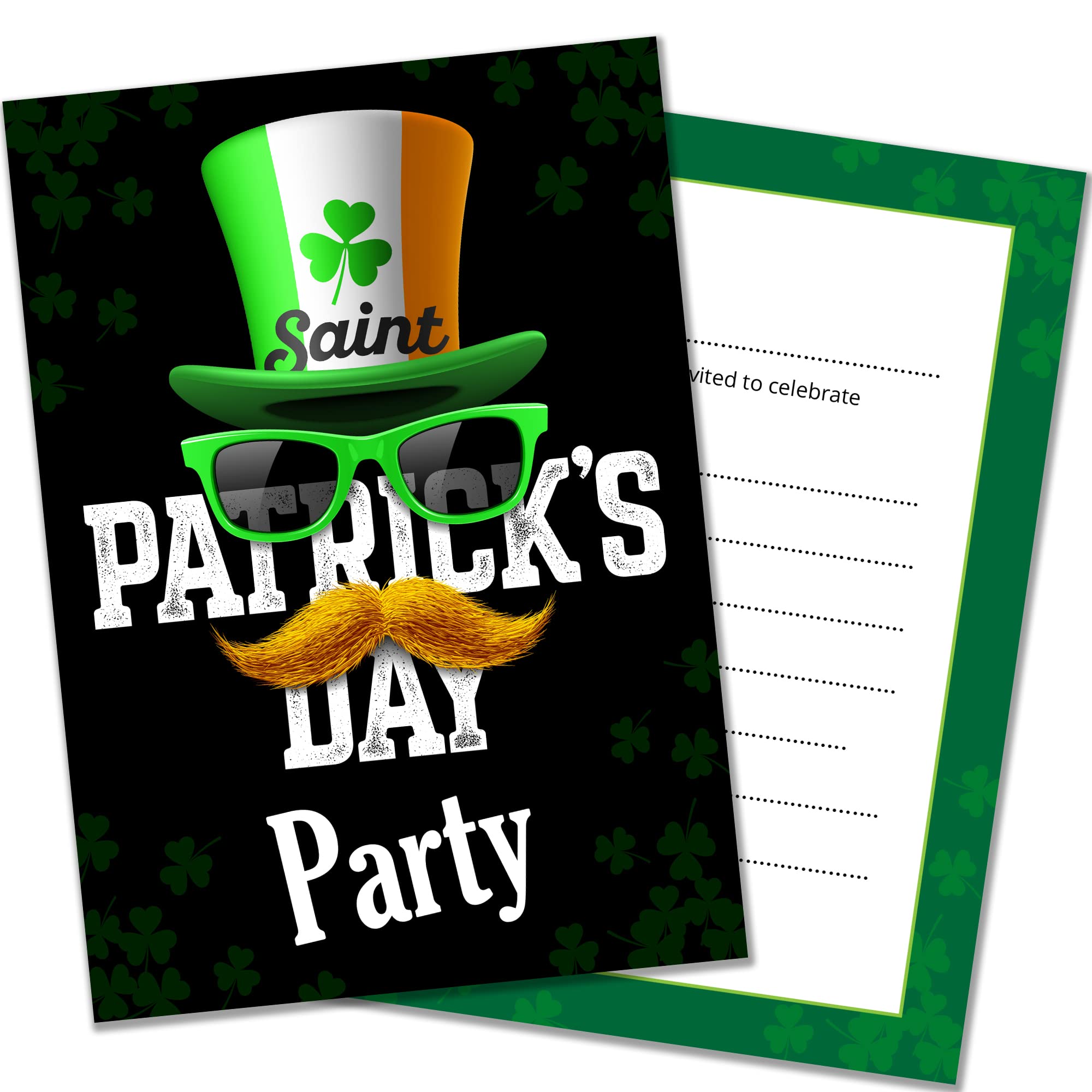 Olivia Samuel 20 x St Patrick's Day Party Invites from A6 Double Sided Cards with Envelopes