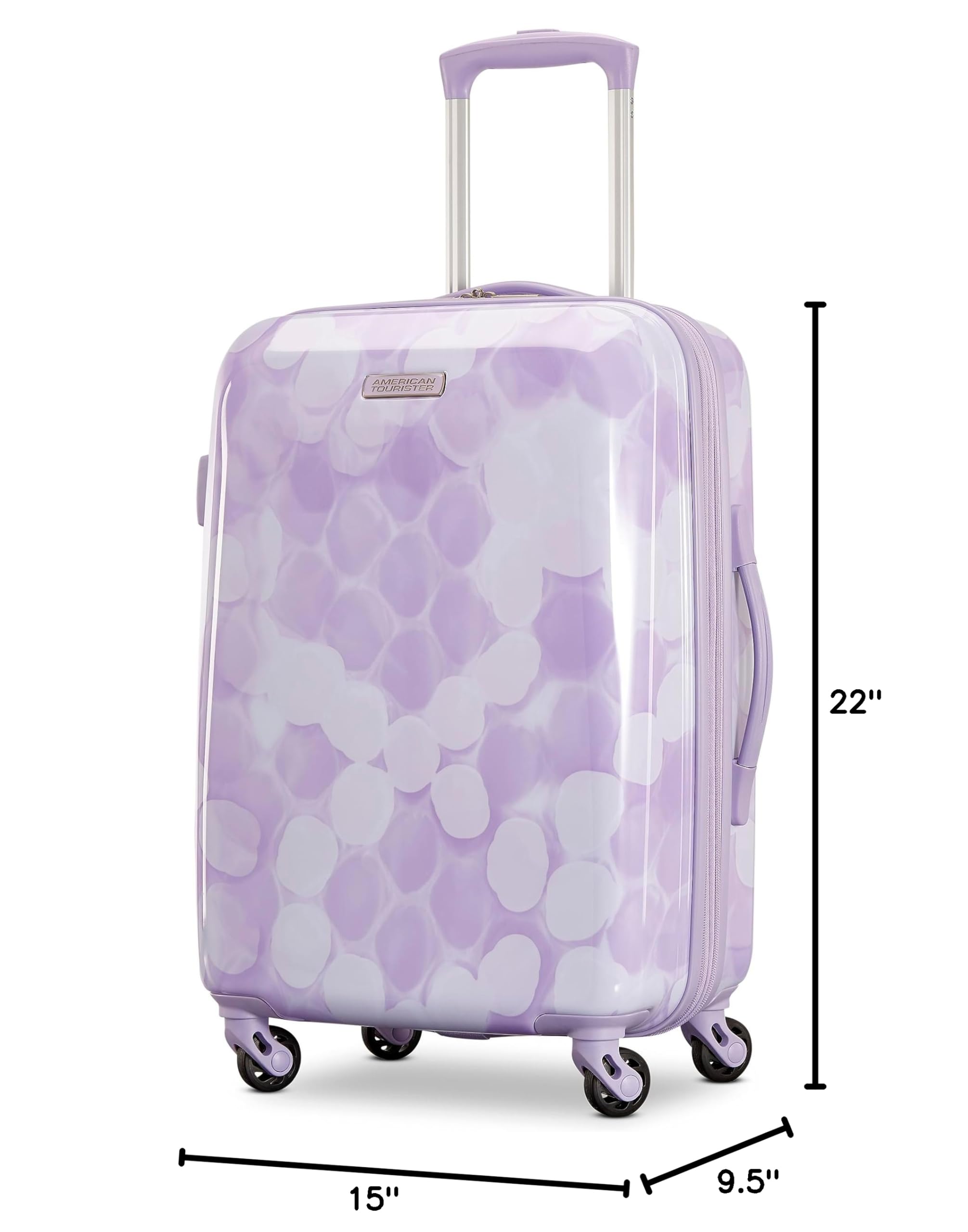 American Tourister Moonlight Hardside Expandable Luggage with Spinner Wheels, Lavender Maze, Carry-On 21-Inch