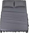 Utopia Bedding - Set Lenzuola Letto Matrimoniali 4 Pezzi 180x200 cm - Spazzolata Poliestre di Microfibra - Oeko-Tex Certificato - Lenzuolo con Angoli, Lenzuolo Piatto e 2 Federe 50x75, Blu Denim