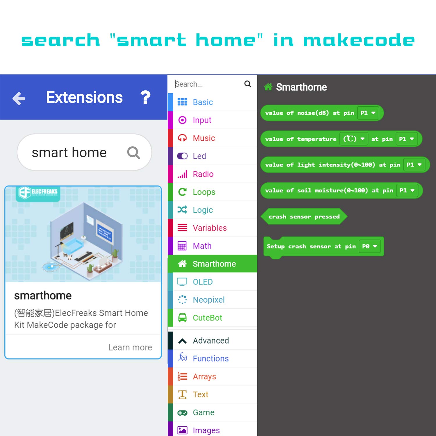 ELECFREAKS microbit Smart Home Kit Micro:bit Sensor Starter Kit Octopus Series Sensor, DIY Programming kit with Basic Coding Electronics Modules and Wiki Tutorial(Without Micro:bit)
