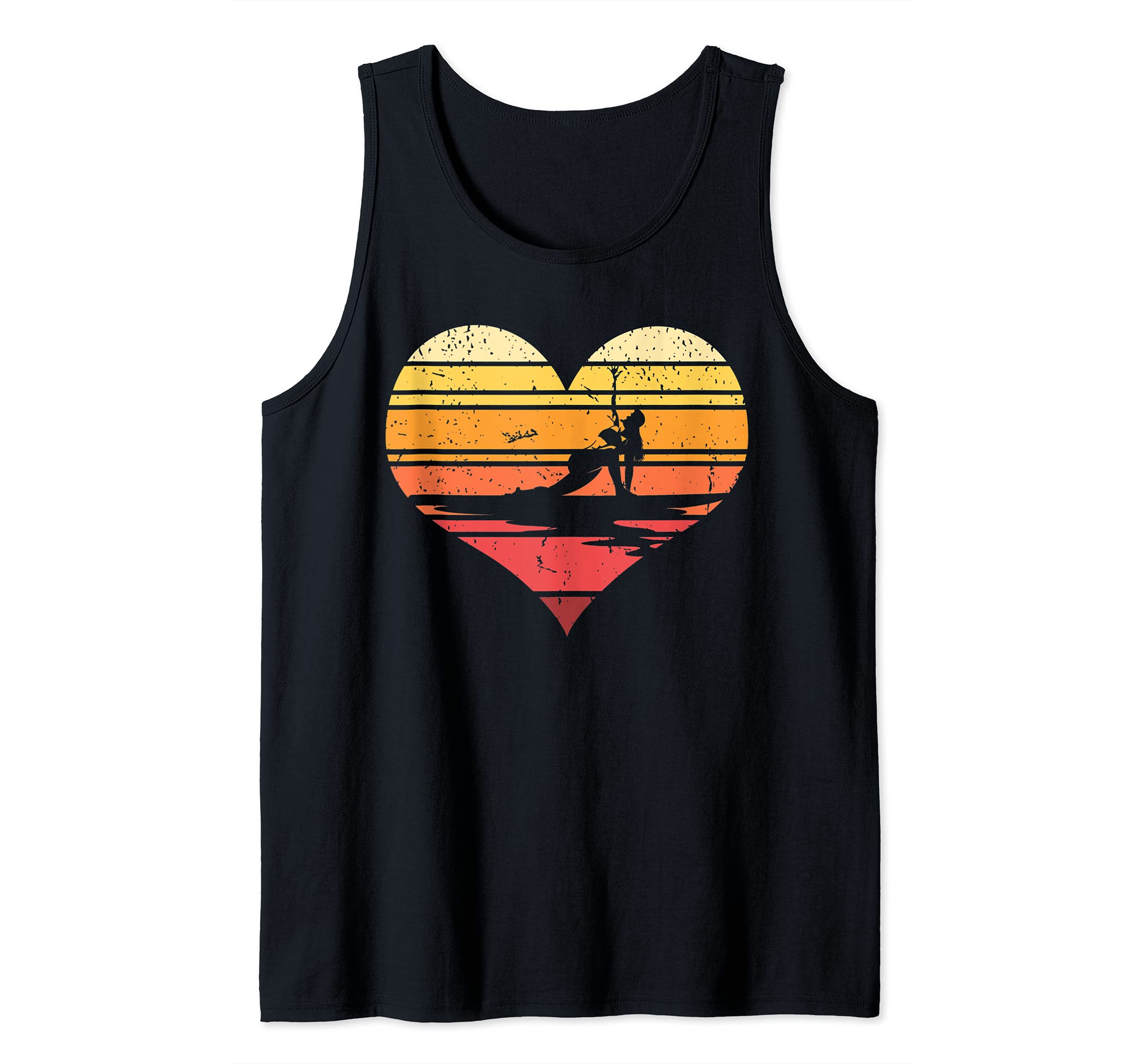 Heart Stand Up Paddler Yoga Retro SUP Stand Up Paddling Tank Top