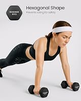 SONGMICS Set of 2 Dumbbells 6 kg Neoprene Hex Non-Rolling Ink Black SYL160B01 view 6