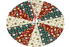 FDOUBZHI Christmas Tree Santa Gift Splicing Tree Skirt36 Christmas Halloween Thanksgiving Decoration Holiday Atmosphere Decoration Happy New Year Home Party Christmas Tree Gifts