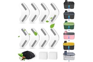 Kenida Dog Water Fountain Filters - 8 Packs Replacement Filters & 2 Sponges for Large Dog Fountain, Wireless