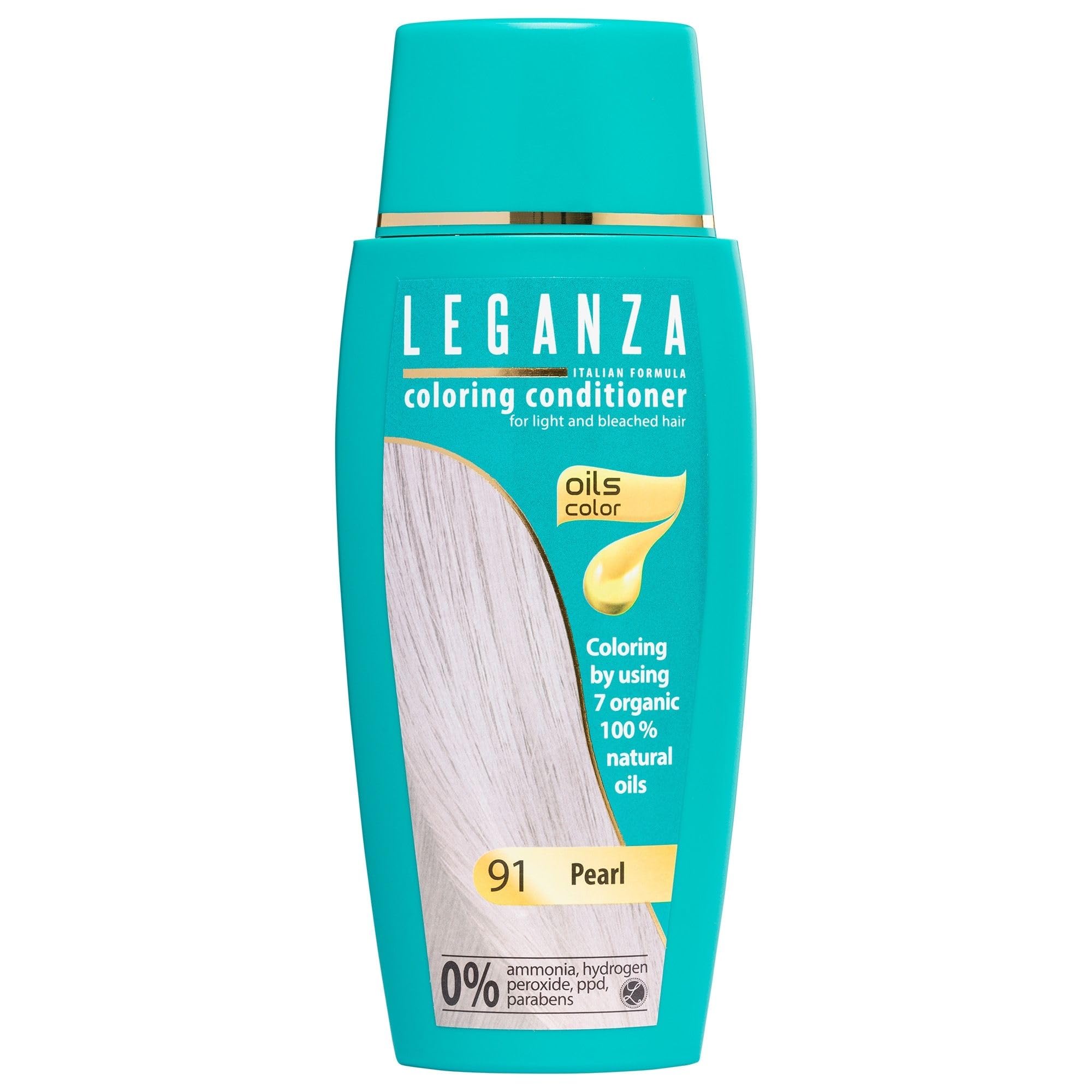 Leganza Hair Coloring Conditioner Natural Balm Color Perl Nº 91 | Enriched with 7 Natural Oils | Ammonia, PPD and Paraben Free | 150 ml