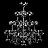 TANEMUDO 32 Pcs Champagne Coupe Glasses 5 oz Plastic Disposable Stackable Wine Glasses for Cocktail, Martini, Champagne Tower for Wedding, Birthday, Party (Pink)