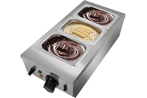 TrailBlaze 1200W Stainless Steel Chocolate Tempering & Melting Machine – 3-Tank Commercial Electric Food Warmer with Temperat