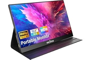 InnoView Portable Monitor, 15.6 Inch FHD 1080P HDMI USB C Second External Monitor for Laptop, Desktop, MacBook, Phones, Tablet, PS5/4, Xbox, Switch, Built-in Speaker with Protective Case