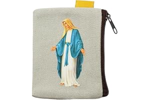 Catholic Rosary Pouch, Jewelry Coin Purse Rosary Holder for Prayer Beads, Bolsa De Rosario Catolico, St. Patrick Cloth Zipper