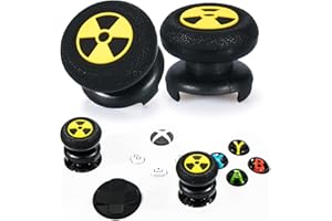Playrealm FPS Thumbstick Extender & 3D Texture Rubber Silicone Grip Cover 2 Sets for Xbox Series X/S & Xbox One Controller(Radiation Black)