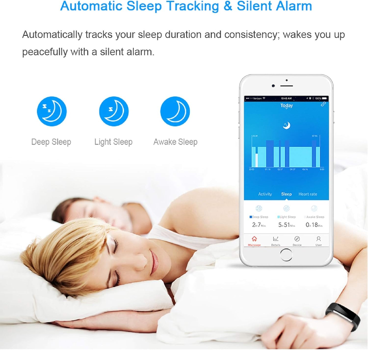 LETSCOM Fitness Tracker HR, Activity Tracker Watch with Heart Rate Monitor, Waterproof Smart Fitness Band with Step Counter, Calorie Counter, Pedometer Watch for Women and Men : Sports & Outdoors