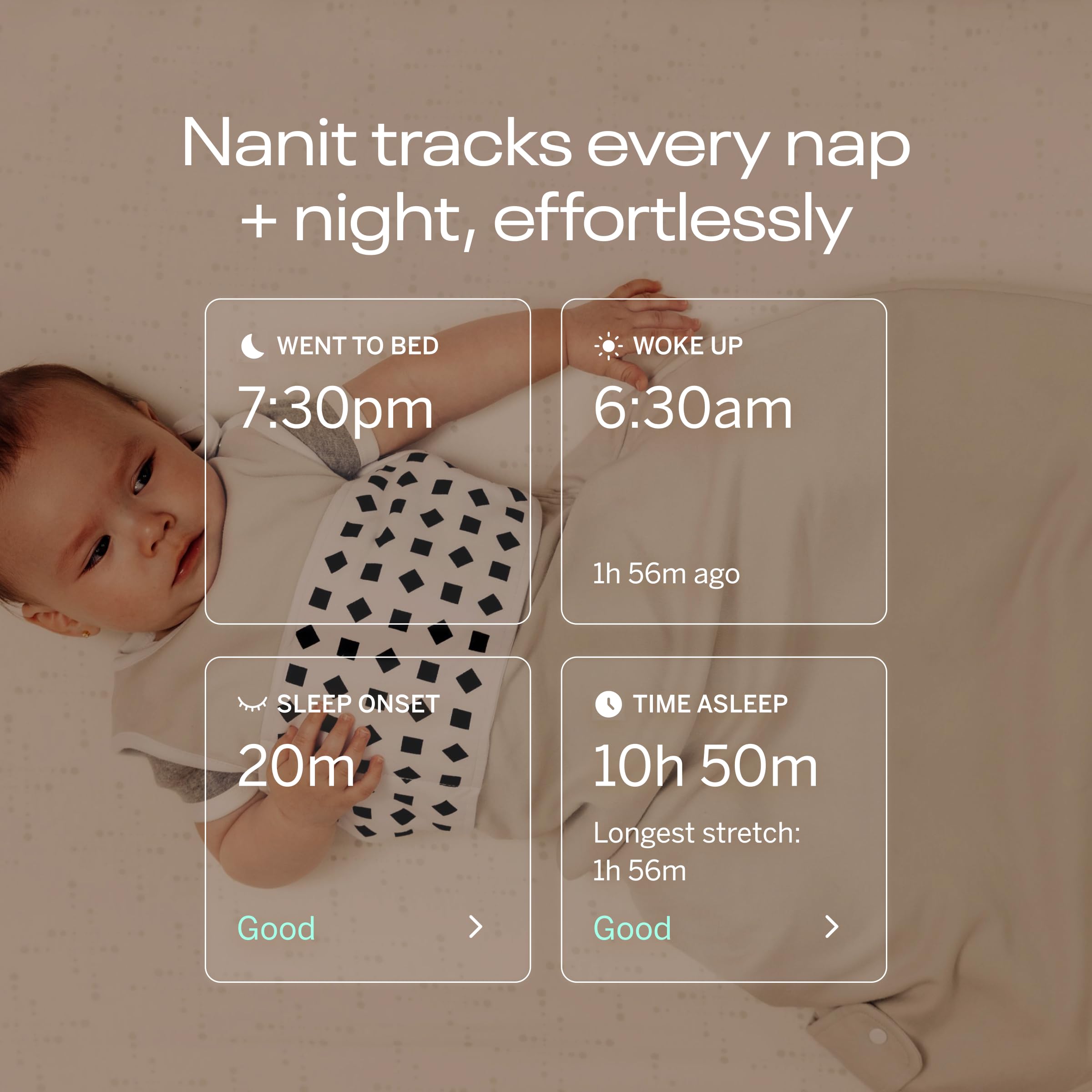 Nanit Pro Smart Baby Monitor & Wall Mount – 1080p Secure Wi-Fi Video Camera, Sensor-Free Sleep & Breathing Motion Tracker, 2-Way Audio, Sound & Motion Alerts, Night Vision, and Breathing Band - White