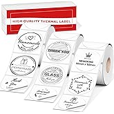 M110 Thermal Labels, Round M100 Label - 50x50mm(1.96") Circle Label Refills Compatible with Phomemo M100, M110, M220, M221, M200, M150, M250, M260 Labels Maker for Logo, Design, Thanks, 420PCS, White