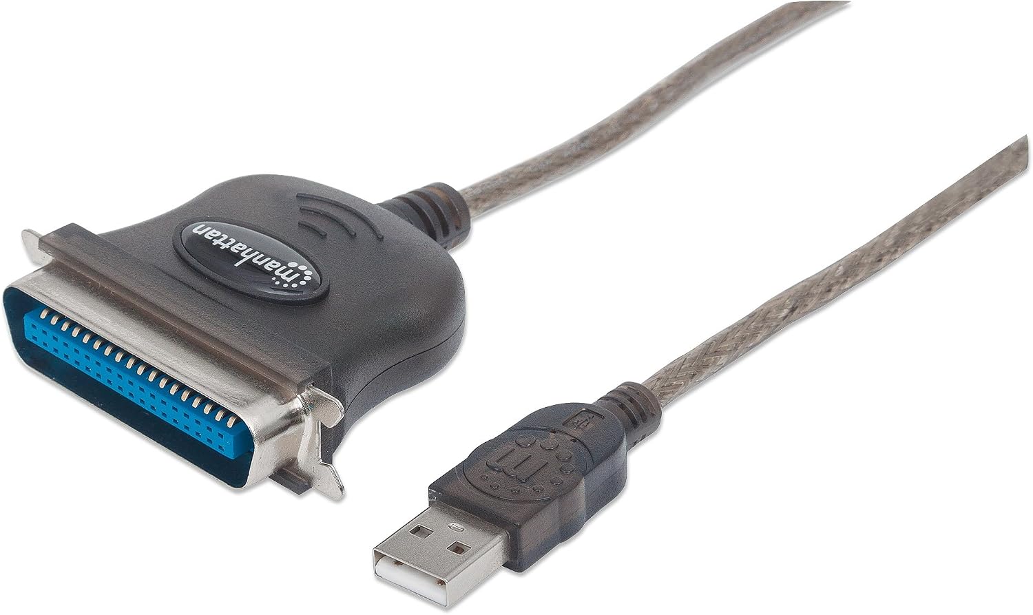 Manhattan USB-A to Parallel Printer Cen36 Converter Cable, 1.8m, Male to Male, Black, 12Mbps, IEEE 1284, bus power, Blister