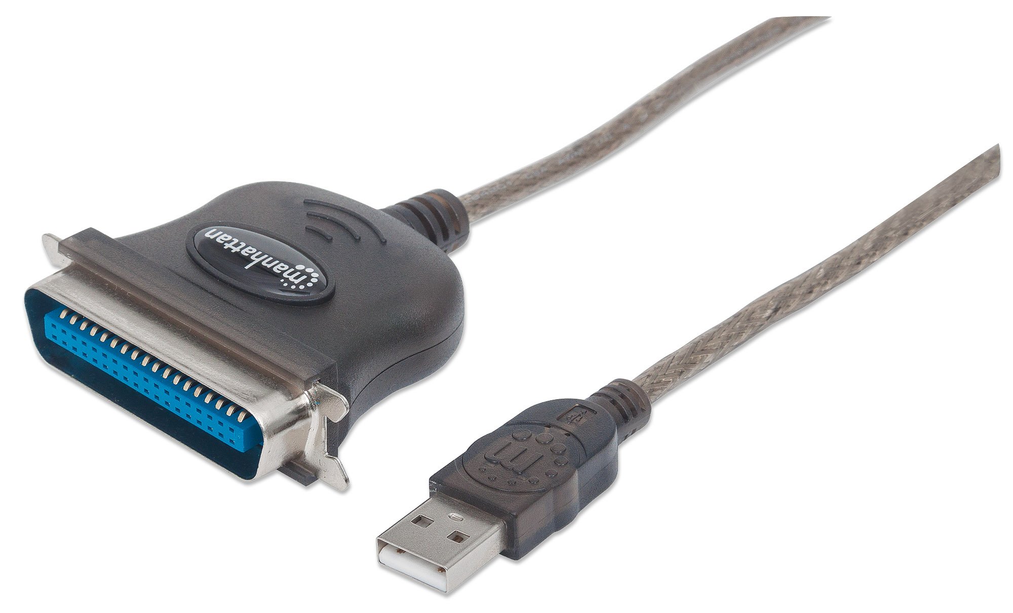 Manhattan USB-A to Parallel Printer Cen36 Converter Cable, 1.8m, Male to Male, Black, 12Mbps, IEEE 1284, bus power, Blister
