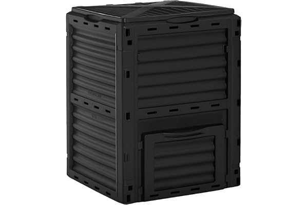 Outsunny Garden Compost Bin Large Outdoor Compost Container 80 Gallon Fast Creation of Fertile Soil Aerating Compost Box, Eas