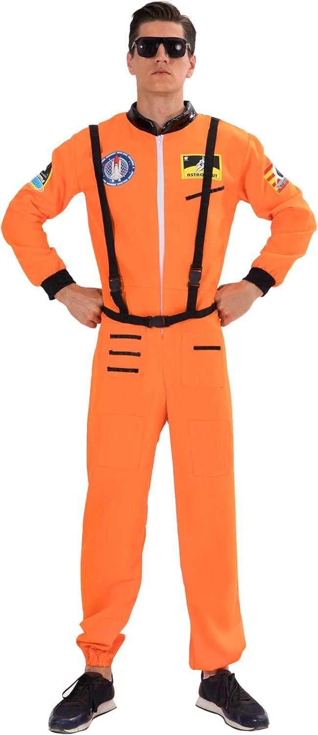 EraSpooky Men’s Astronaut Costume Spaceman Suit Fancy Dress Cosplay