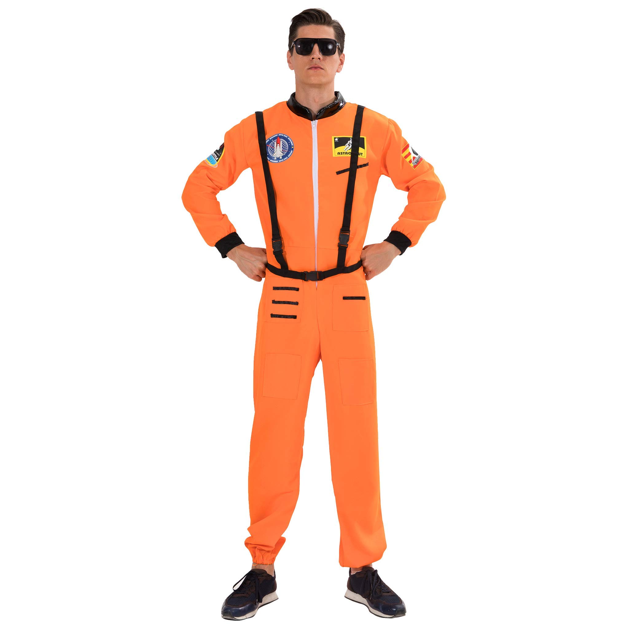 EraSpooky Men's Astronaut Costume Spaceman Suit Fancy Dress Cosplay Halloween Party Funny Outfit for Adult Men