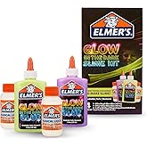 Elmer's Glow-in-the-Dark Slime Kit (2062242), Yellow + Purple Glow, 4 Piece Kit