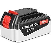 KUNLUN 6.5Ah 20-Volt LB2X4020 Replacement Battery Compatible for Black and Decker 20V Lithium Battery MAX LBXR20 LB20 LBX20 LBXR2020-OPE LBXR20B-2 LBX4020 LST220
