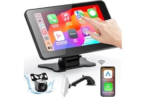 CSYIBEIELEC Wireless CarPlay Car Stereo,7 Inch HD IPS Portable CarPlay & Android Auto Touch Screen for Car,Backup Camera, Car Radio with Voice Control, Mirror Link, Bluetooth, GPS Navigation,Handsfree