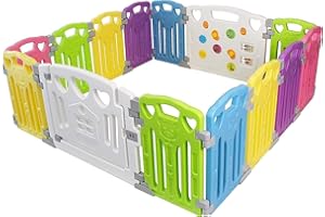 Baby Playen Kids Activity Centre Safety Play Yard Home Indoor Outdoor With 14 Panels New Pen (Classic)