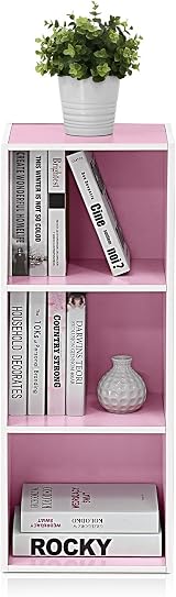 Furinno LUDER 3-Cube Bookshelf White Pink 30.5x80x23.6 cm view 6