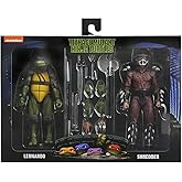 NECA Teenage Mutant Ninja Turtles Leonardo and Shredder Action Figures, 2-Pack with Accessories, Collectible Set